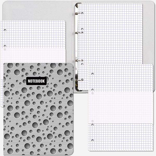 3025 Тетрадь  на кольцах "Перфорация" со см. блоком 240 л. (80л. + 2 запас. блока), А5, в индивидуал