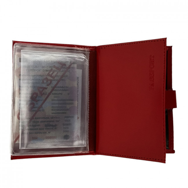 Обложка на автодокументы + паспорт WENZER OFFiCE, из натур.кожи гл с карманом на кнопке штрих с вкл, алый Обложка на автодокументы + паспорт WENZER OFFiCE, из натур.кожи гл с карманом на кнопке штрих с вкл, алый