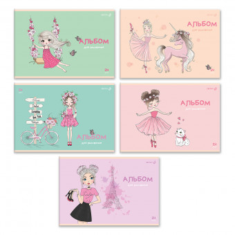 Альбом для рисования А4 24л "Модная девчонка" на скрепке, Светоч/А254_01698 (5/30) Альбом для рисования А4 24л "Модная девчонка" на скрепке, Светоч/А254_01698 (5/30)