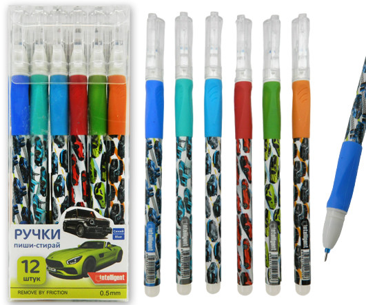 Ручка Шпион  "Пиши стирай" INTELLIGENT DB-2 "Авто" (син) 0,5мм, игольчатый стержень, с резиновым грипом, с ластиком, цвета ассорти (12/144/2304)