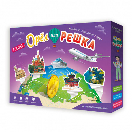 Игра настольная "Орёл или решка. Россия" серия "Чудеса планеты.", Геодом