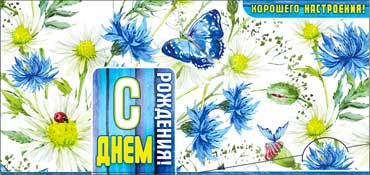 Конверт для денег  "С Днем Рождения" 90-2507-т (10)