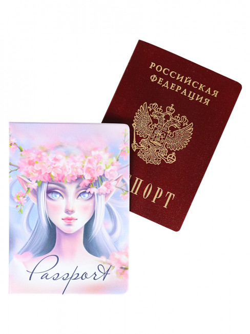 Обложка на паспорт "Эльфийка" (ПВХ, slim) ОП-4488 Обложка на паспорт "Эльфийка" (ПВХ, slim) ОП-4488