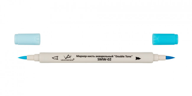 Акварельный маркер-кисть 0.8 мм - 2 мм, кисть "Double Tone" 07 Голубой, VISTA-ARTISTA/SMW-02 07 (6) Акварельный маркер-кисть 0.8 мм - 2 мм, кисть "Double Tone" 07 Голубой, VISTA-ARTISTA/SMW-02 07 (6)