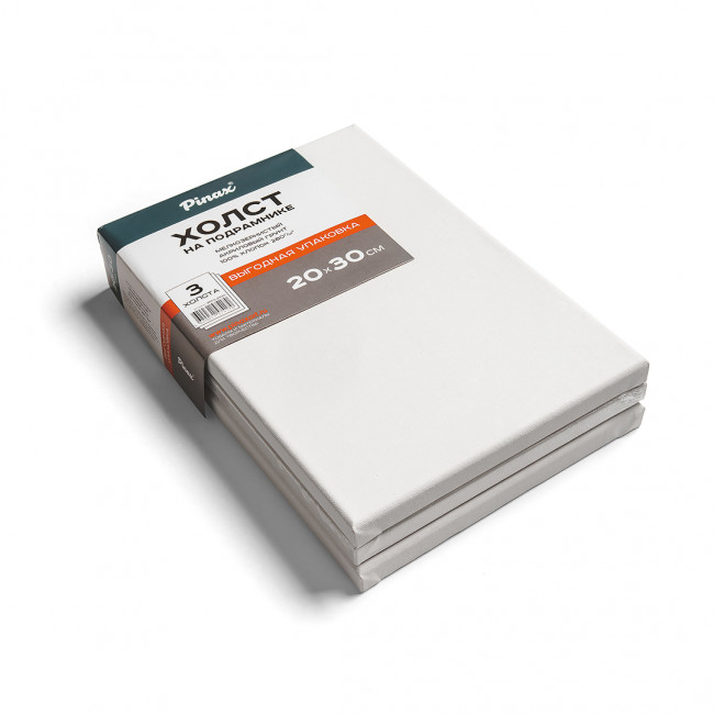 Набор холстов 3шт 20х30см, на подрамнике, 100% хлопок 280г/м2, Pinax/3pcs.2030