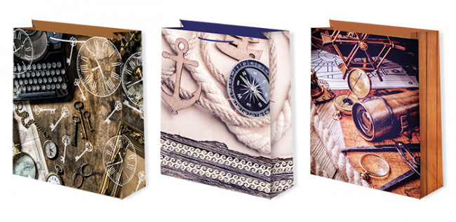 Пакет бумажный подарочный 18х23см "Мужские" (12)