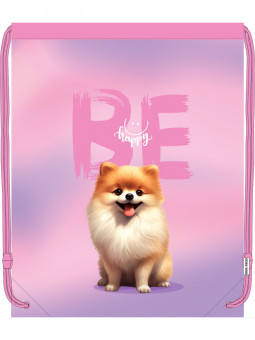 Сумка-мешок 2 отделения для сменной обуви "Милый шпиц", Profit/МО-1616