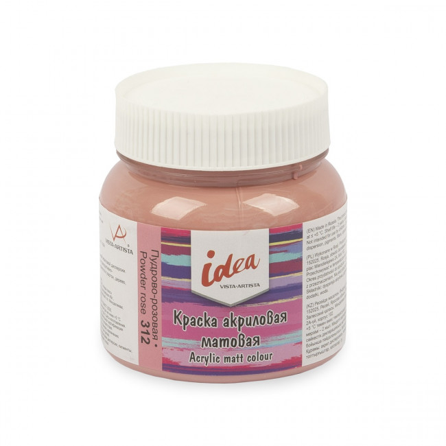 Краска акриловая для декора матовая 220мл 312 Пудрово-розовая, idea, VISTA-ARTISTA/ IMA-220 312 Краска акриловая для декора матовая 220мл 312 Пудрово-розовая, idea, VISTA-ARTISTA/ IMA-220 312