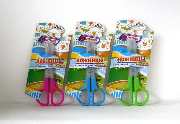 НОЖНИЦЫ "ASMAR" ПЛАСТИК. РУЧКИ (120ММ) В ЧЕХЛЕ (12)