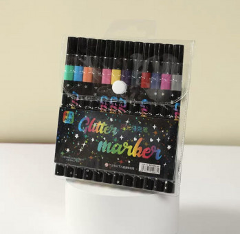 Фломастеры-кисточки с блеском, 12 цв., в блистере (80)