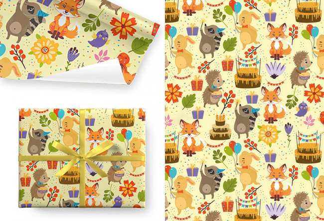 Бумага подарочная 80гр/м2, 100см х 70см, "Улыбки и сказки", Микрос/Ч47959 (5)