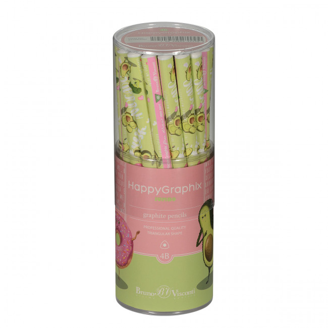КАРАНДАШ ЧЕРНОГРАФИТОВЫЙ "HappyGraphix Авокадо. Любовь" 4В супер мягкий, 3,5 мм 21-0062/07 КАРАНДАШ ЧЕРНОГРАФИТОВЫЙ "HappyGraphix Авокадо. Любовь" 4В супер мягкий, 3,5 мм 21-0062/07