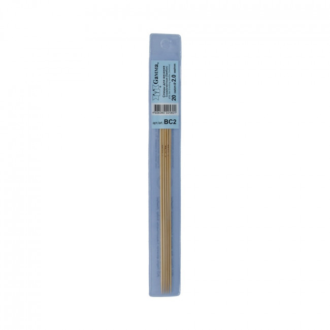 Спицы GAMMA  BC2  бамбук  d2.0мм  20 см (5 шт в комплекте) (10)