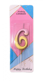 Свеча "Цифра 6" градиент, Магистр/MAG-гр221316-6 (50)