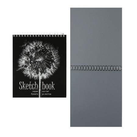 Блокнот для эскизов/скетчбук А5 (170*195) 30л 120г/м2 обл мягк карт дв спир Одуванчик метал выб лак твин-лак 098672