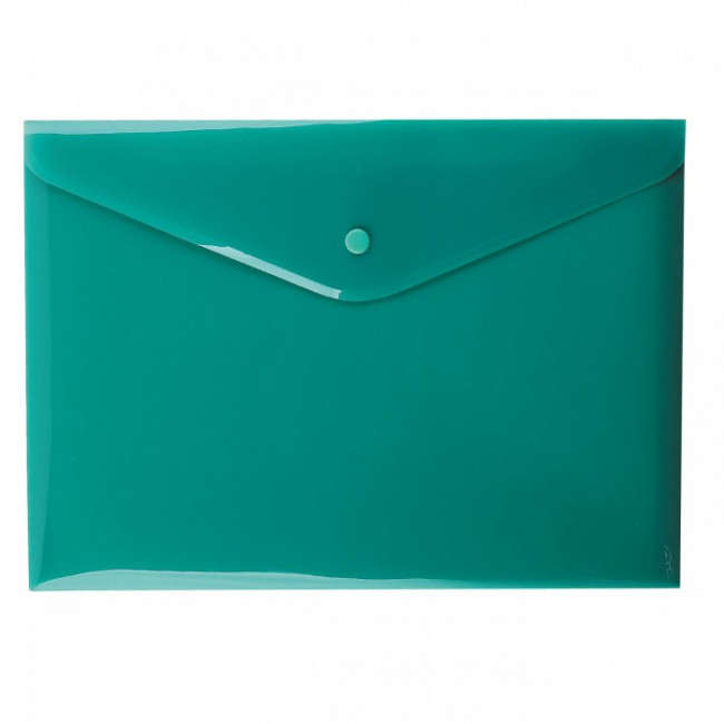 Папка-конверт на кнопке А4 200мкм, непрозрачная, зеленая ASMAR (12)