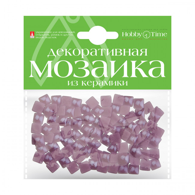 Мозаика 8х8мм декоративная из керамики, 100шт, лиловая, BV/2-332/08