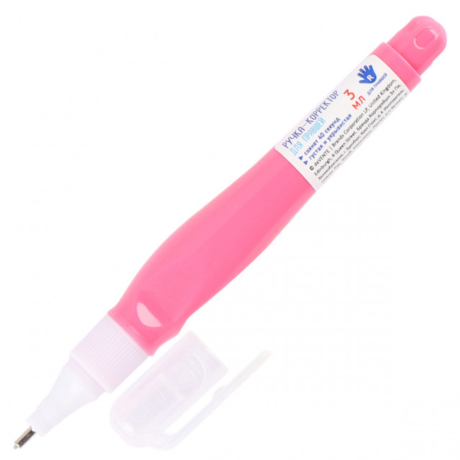 Ручка-корректор 03 мл "School" для правшей, с эргономичным корпусом, быстросохнущая, трубчатая система подачи, deVENTE/4060301 (12)