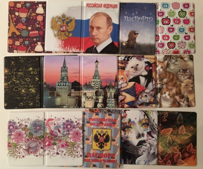 Обложка для паспорта ПВХ молодежная с принтом ассорти (ВЛ-ПСППВХМП0001) (50)