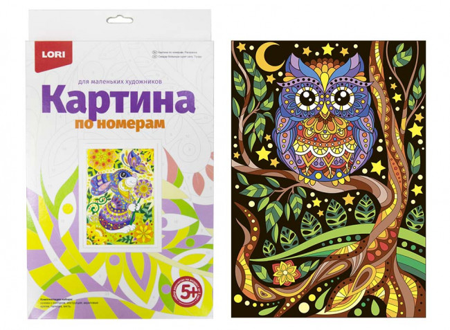Картина по номерам для малышей "Сова" LORI (10)