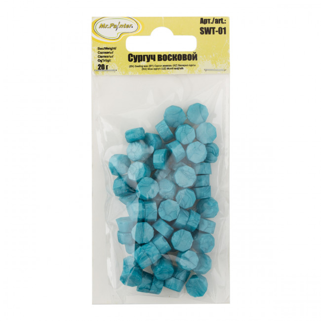 Сургуч 20г восковой. голубой перламутр. Mr.Painter/SWT-01 04