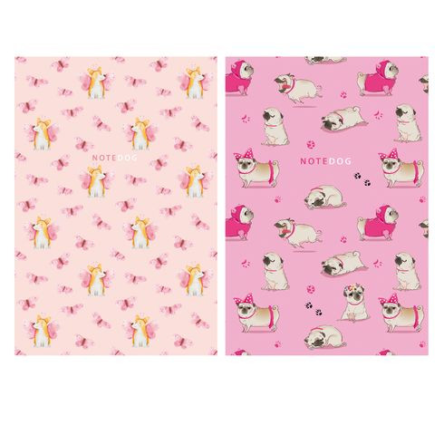 Бизнес-блокнот А5 переплёт твёрдый 80л. индивид.блок:клетка "Notedog" ламинация матовая (ассорти) BG (24)