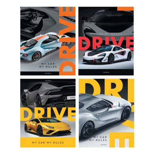 Тетрадь общая А5 скоба 40л. клетка "Drive" (ассорти) BG (4/64) Тетрадь общая А5 скоба 40л. клетка "Drive" (ассорти) BG (4/64)