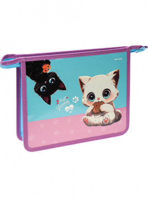 Папка А5 для тетрадей на молнии сверху "Лучшие друзья", Profit/ПТ-2218