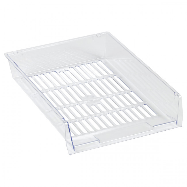 Лоток L 272мм для бумаг, горизонтальный "Респект", сетчатый, прозрачный, СТАММ/ЛТГ-31162 (6)