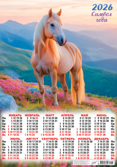 Календарь-плакат А2 2026г "В лучах заката", ПО-26-037