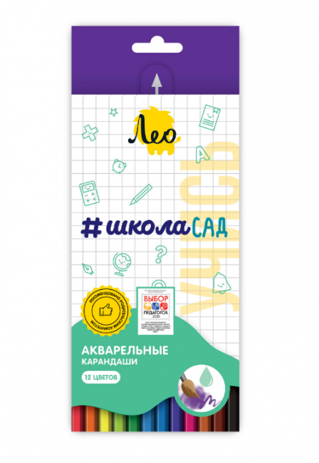 Набор акварельных карандашей 12цв "Учись" "ШколаСад" Лео (8/48) Набор акварельных карандашей 12цв "Учись" "ШколаСад" Лео (8/48)
