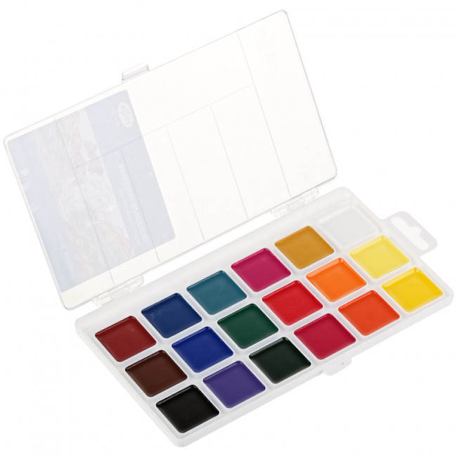 Акварель Гамма "Классическая", медовая, 18 цветов, без кисти, пластик, европодвес NEW