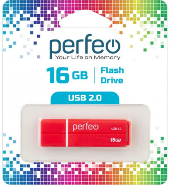 Флеш накопитель USB 16GB C01G2 Red Perfeo (5)