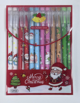 Ручка шариковая, авт. 10 цв. Магистр "Рождественский Санта-Клаус", MAG-2208839 (12/144)