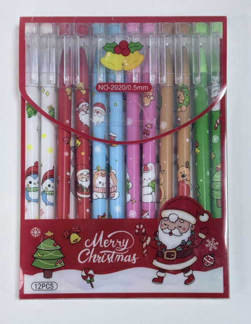 Ручка шариковая, авт. 10 цв. Магистр "Рождественский Санта-Клаус", MAG-2208839 (12/144)