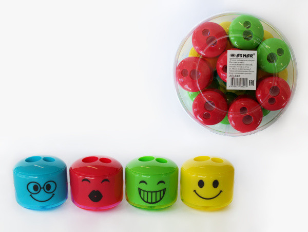 Точилка двойная с контейнером, цветной, Asmar/AR-940 (24)