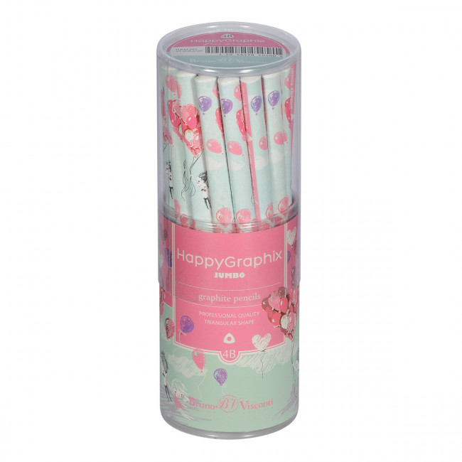 КАРАНДАШ ЧЕРНОГРАФИТОВЫЙ "HappyGraphix Романтика. Воздушные шары" 4В супер мягкий, 3,5 мм 21-0062/25 КАРАНДАШ ЧЕРНОГРАФИТОВЫЙ "HappyGraphix Романтика. Воздушные шары" 4В супер мягкий, 3,5 мм 21-0062/25
