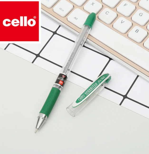 Ручка шариковая зелёная 0,7мм "MAXRITER XS", 10+1, Cello