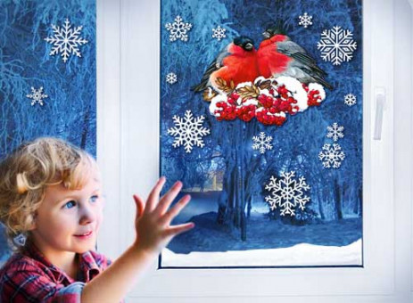 Набор наклеек для декорирования интерьера "Новогодний", рн4-09