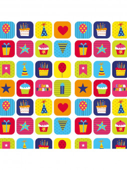 Упаковочная бумага 70*100см "Вечеринка", 10л, OPTIMA УБ-4448