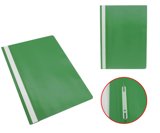 Скоросшиватель пластик А4 CT-96 "Зеленый" с прозр.верх. (12/600/1200)