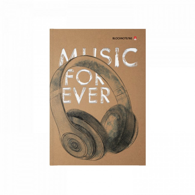 Блокнот А5 160л клетка "Music forever", твёрдая обложка, BV/3-160-074/12 (16)