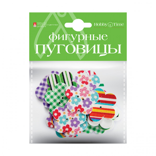 Фигурные пуговицы "Цветочки", 3 вида, BV/2-171