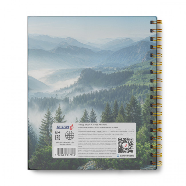 Тетрадь 96 клетка "Лесная тишина" на гребне, Светоч/ТЕТ96-003_01537 (4)