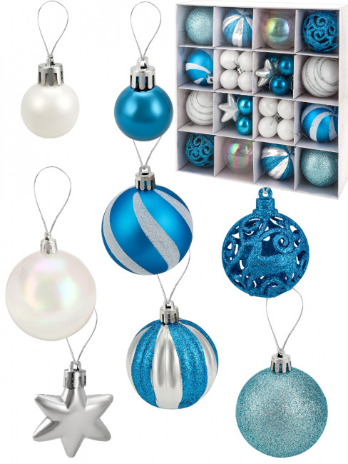 Набор шаров "Синий шик" ёлочных, 28шт, MILAND/НШ-1501