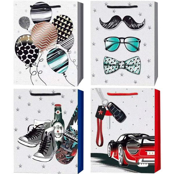 Пакет подарочный бумажный 26x32x10см "Lifestyle" 4 дизайна, deVENTE, 9041173 (12)