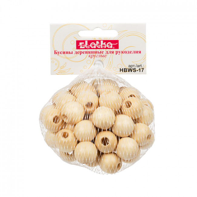 Бусина "Zlatka"   дерево   HBWS-17   16 мм    50 шт ± 3 шт св. дерево
