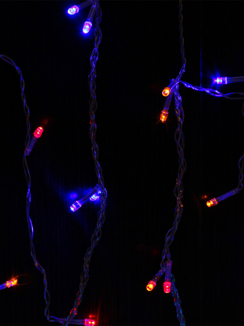 Гирлянда Занавес 1,8х1,4 м, прозрачная нить, 108 ламп, разноцветные, 8 режимов ГЗ-0014