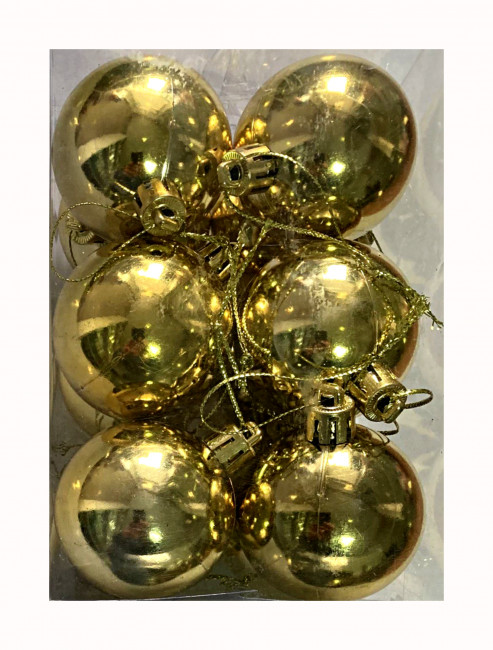 Набор ёлочных шаров 12 шт, золото, 5А12 LF00019 №2
