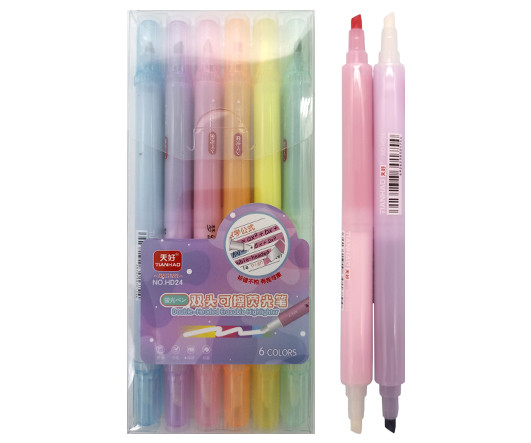 Маркер выделитель 6 цв. DD-79 "Стирающийся" двусторонний 1-4мм, скошенный, уп ПВХ №HD24 (1/12/288) Маркер выделитель 6 цв. DD-79 "Стирающийся" двусторонний 1-4мм, скошенный, уп ПВХ №HD24 (1/12/288)